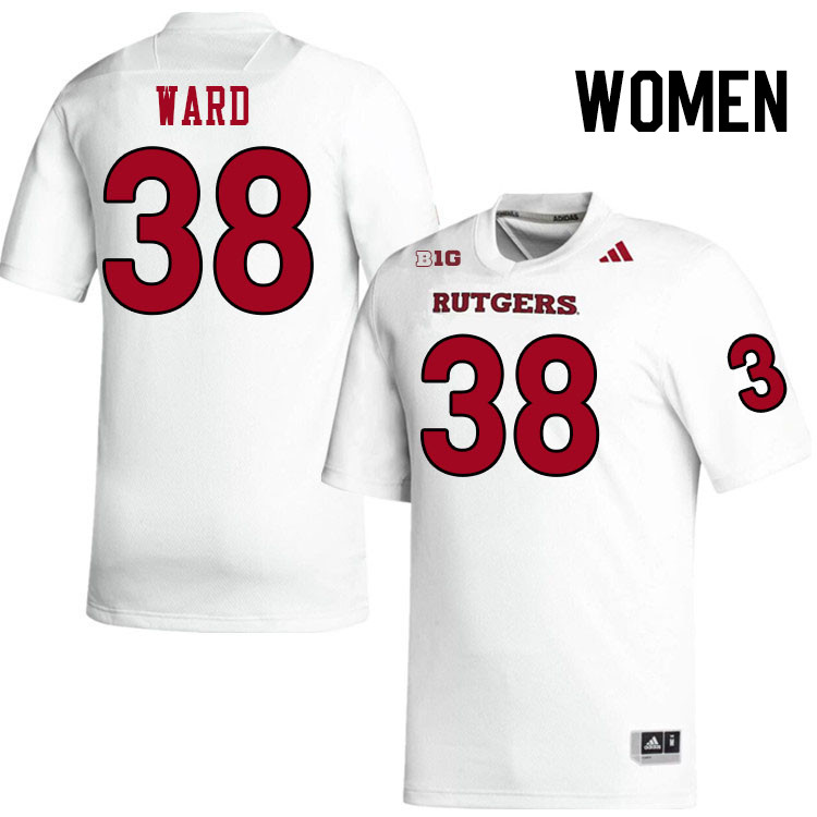 Women #38 Timmy Ward Rutgers Scarlet Knights 2024 College Football Jerseys Stitched-White